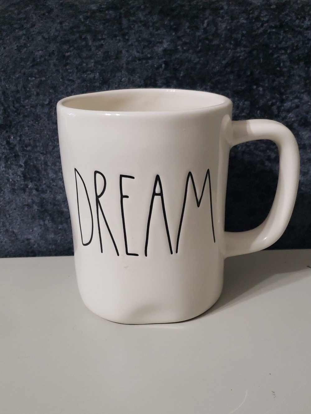 Rae Dunn White Mug with Black 'DREAM' Lettering